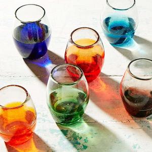 Multicolor Ombre Stemless Wine Glass Set