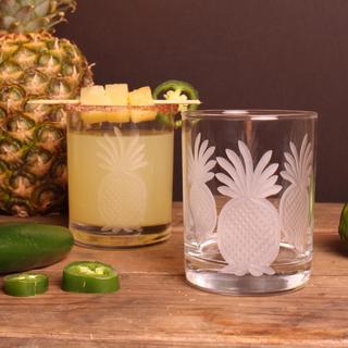 Pineapple Double Old Fashioned Glass, Set of 4