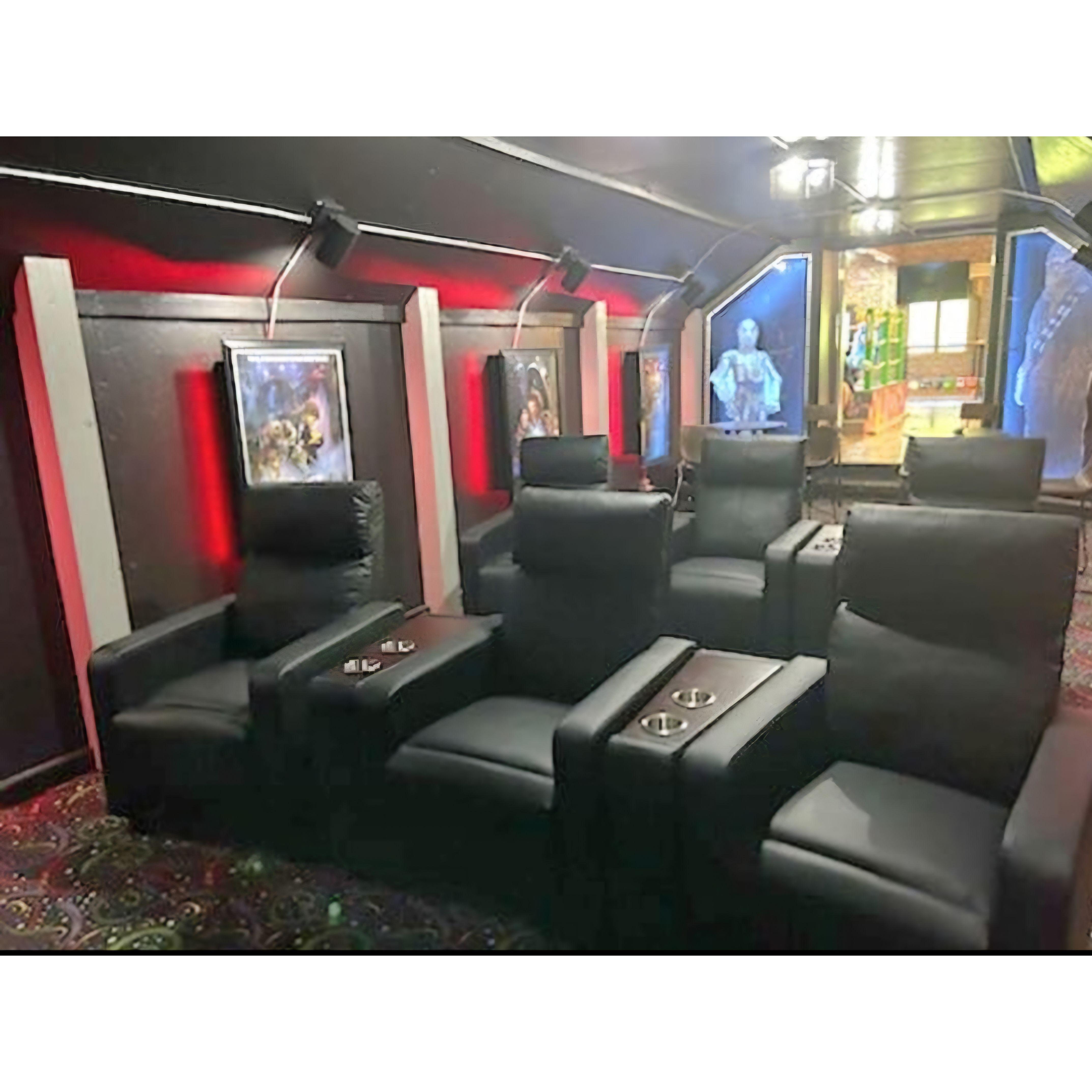 Movie theater in the game room