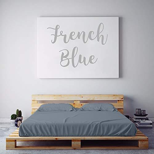 PeachSkinSheets Night Sweats: The Original Moisture Wicking, 1500tc Soft Queen Sheet Set French Blue