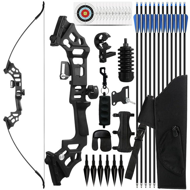 SERfawnCH 30/40lbs Recurve Bow & Arrow Set for Adults, Right-Handed Takedown Bow with Carbon Arrows