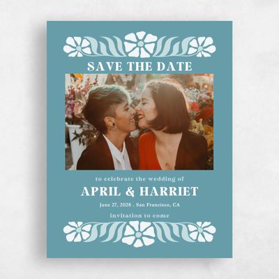Teal Ocean, Blue Wedding Save the Date - Bellefleur Photo