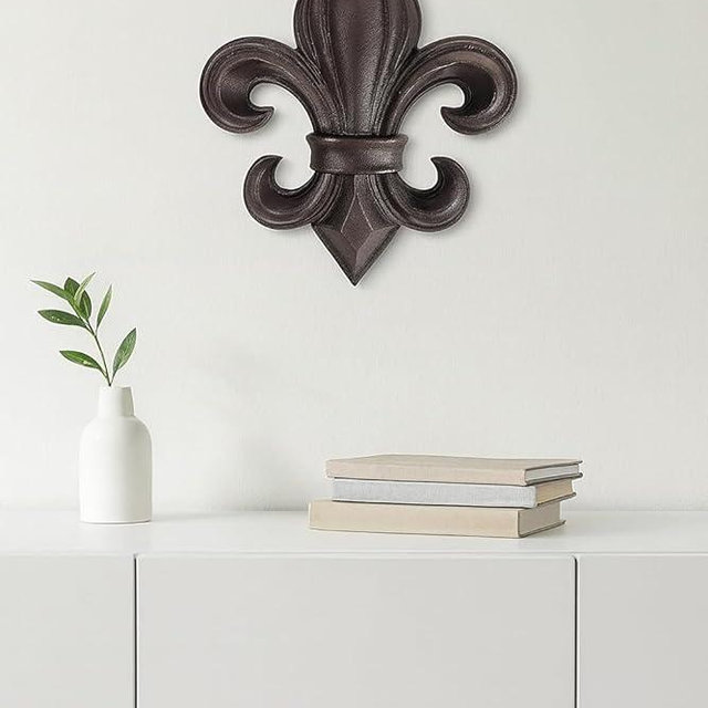 Lulu Decor, Cast Iron 14" Fleur De Lis Decoration Plaque