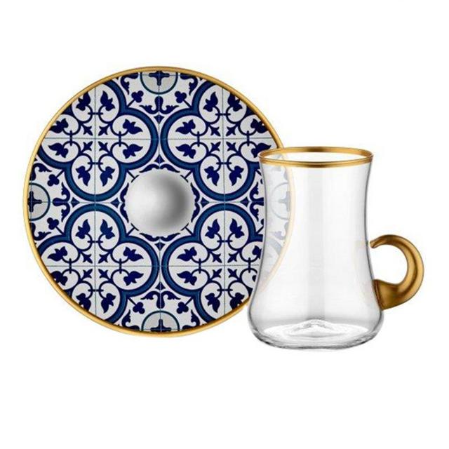 12-Piece Dervish Tea Set Blue/White