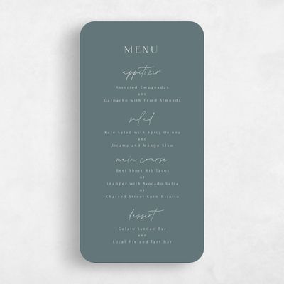 Green Rounded Wedding Menu - Avinyo