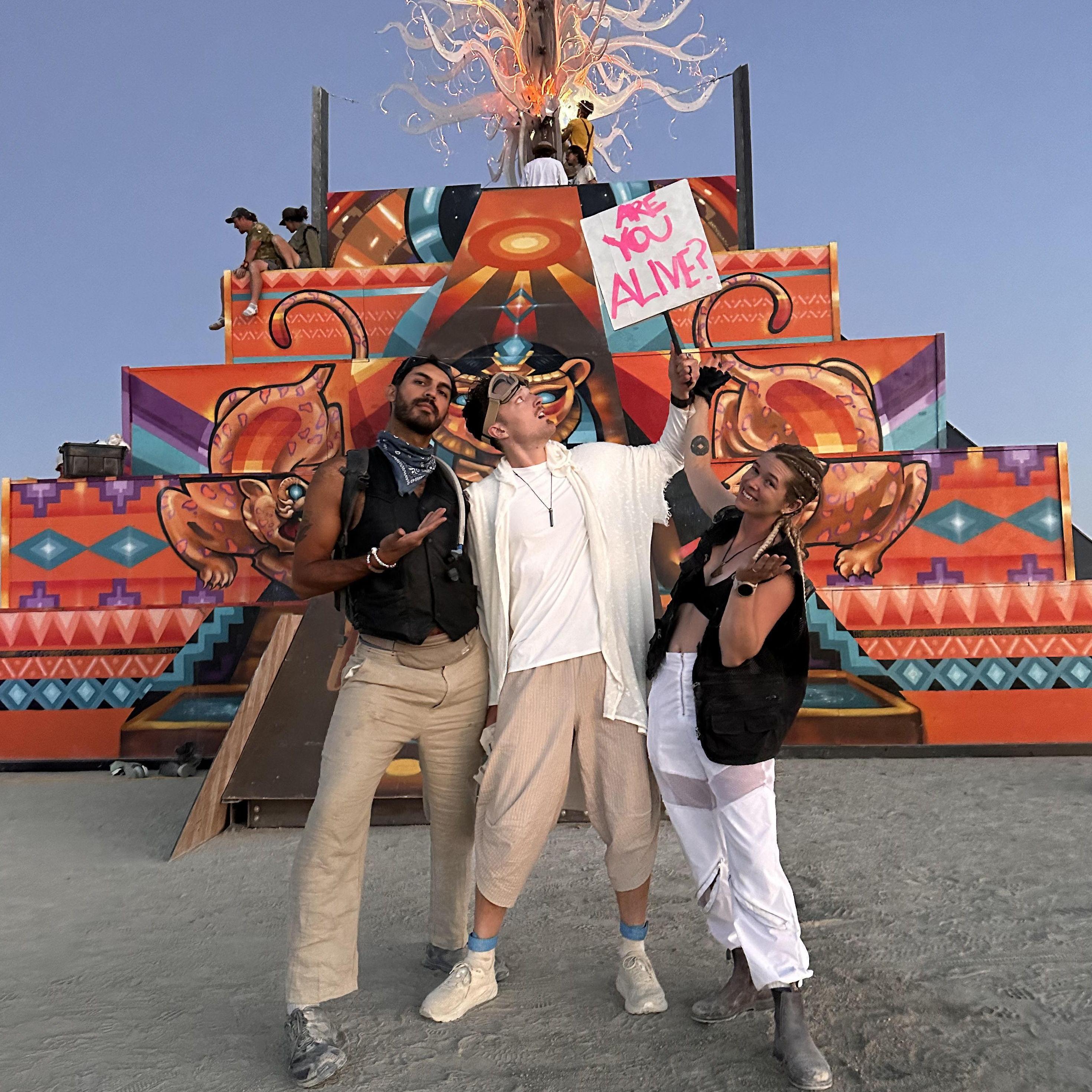 Burning man with Emilio.