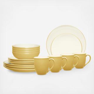 Colorwave Coupe 16-Piece Dinnerware Set, Service for 4