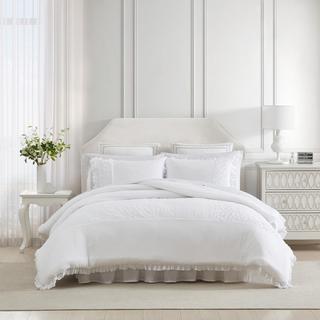 Eyelet Ruffle Microfiber 3-Piece Comforter Set