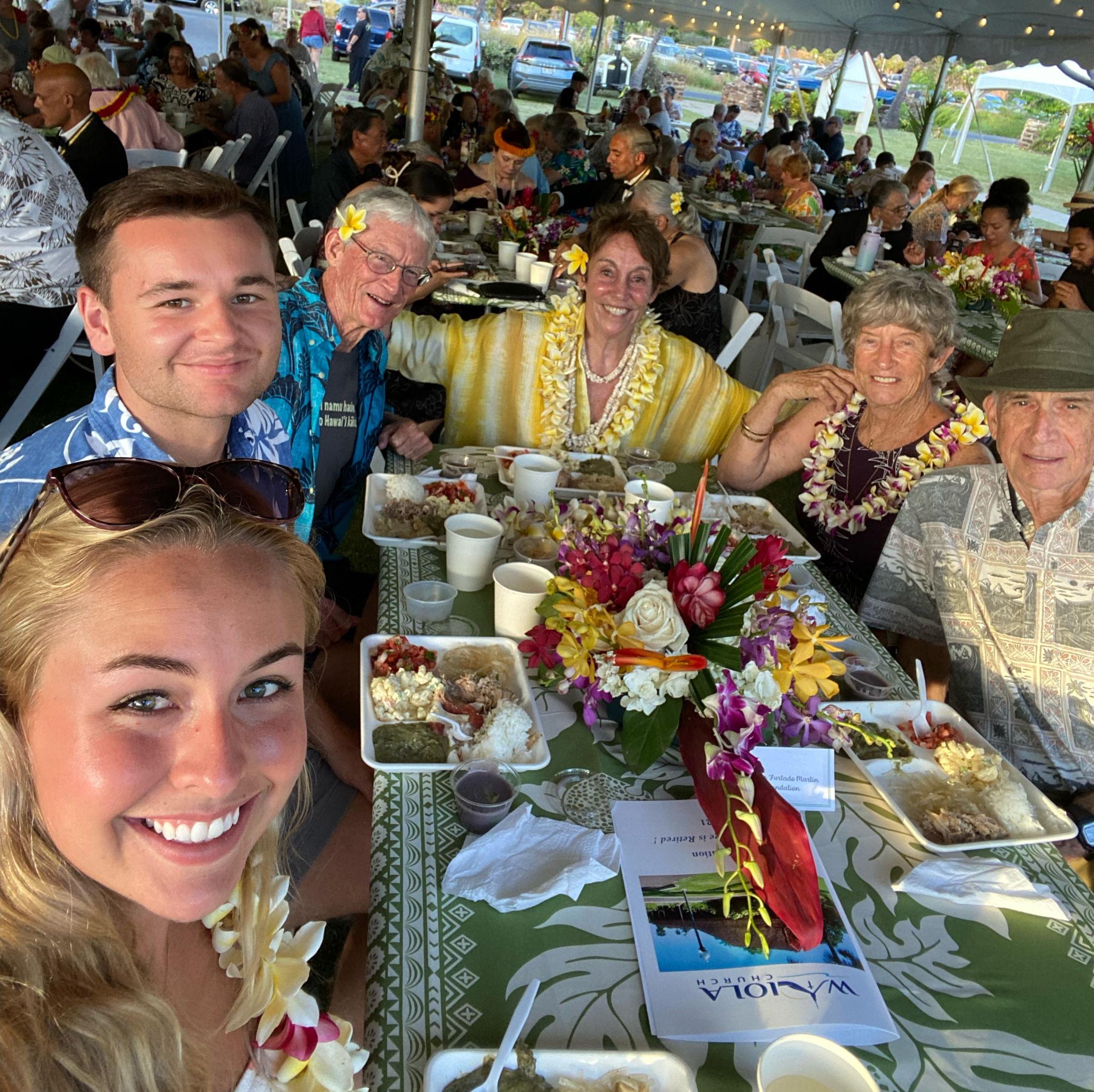 Aug 2023: Tutu and Papa (Sam's grandparents) treated us to a traditional Hawaiian Luau in Maui