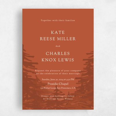 Rust, Orange Wedding Invitation - Camden Classic