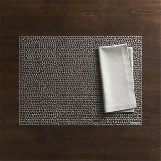 Gilt Gunmetal Vinyl Placemat, Set of 4