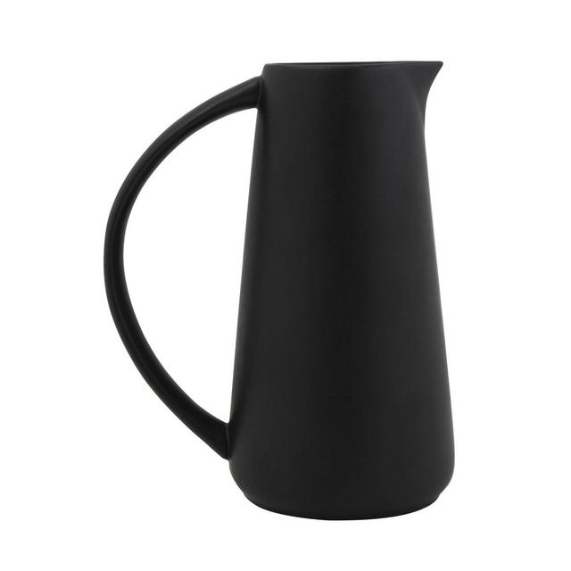 9" x 5" Stoneware Pitcher Black - Storied Home