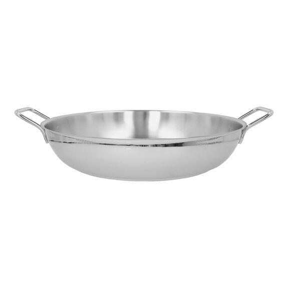 18-inch, Paella pan without lid, silver