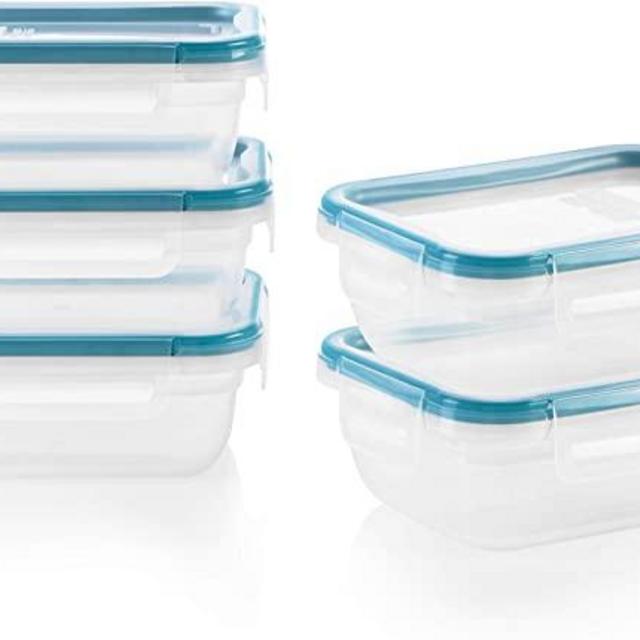 Snapware Total Solution Rectangular Plastic Meal Prep Food Storage Set (10-Piece, BPA Free, Meal Prep, Leak-Proof, Microwave, Freezer and Dishwasher Safe)