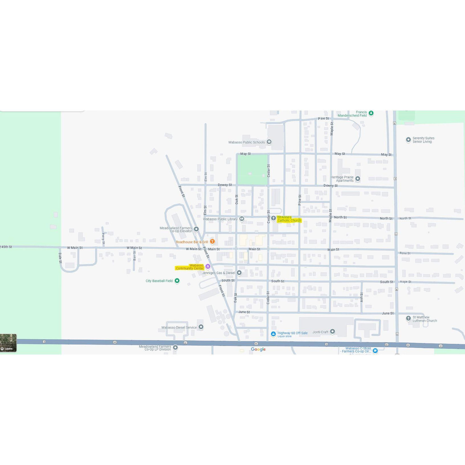Map of Wabasso, MN