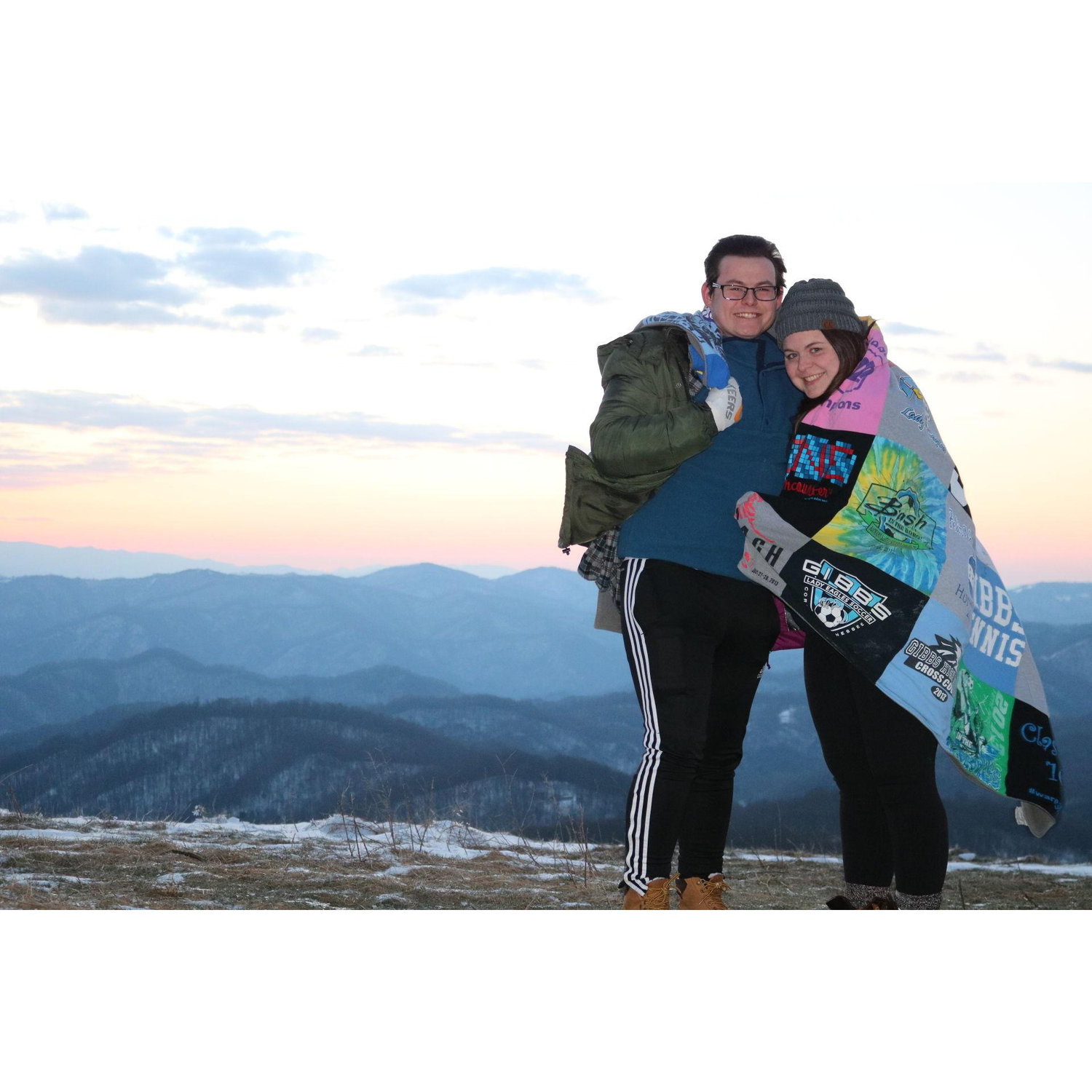 Us on an extremely windy and cold trip to Max Patch with friends