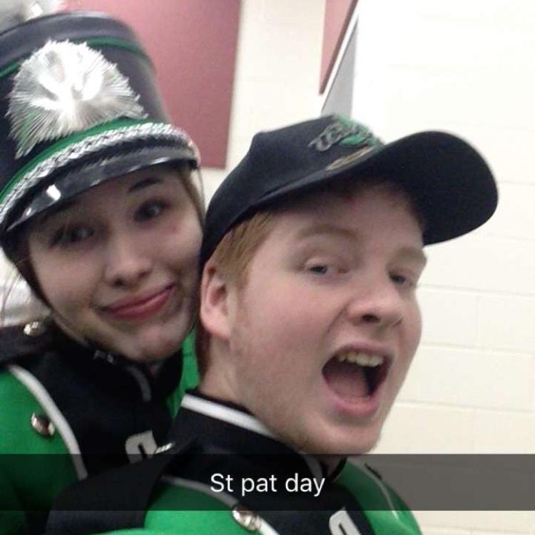 Our first photo together, before the 2018 St. Patricks Day parade.