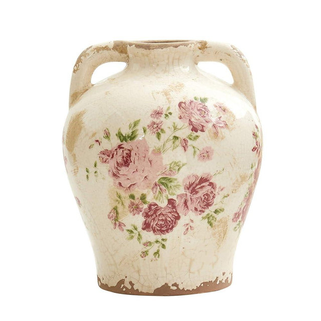 8in. Tuscan Ceramic Floral Print Vase