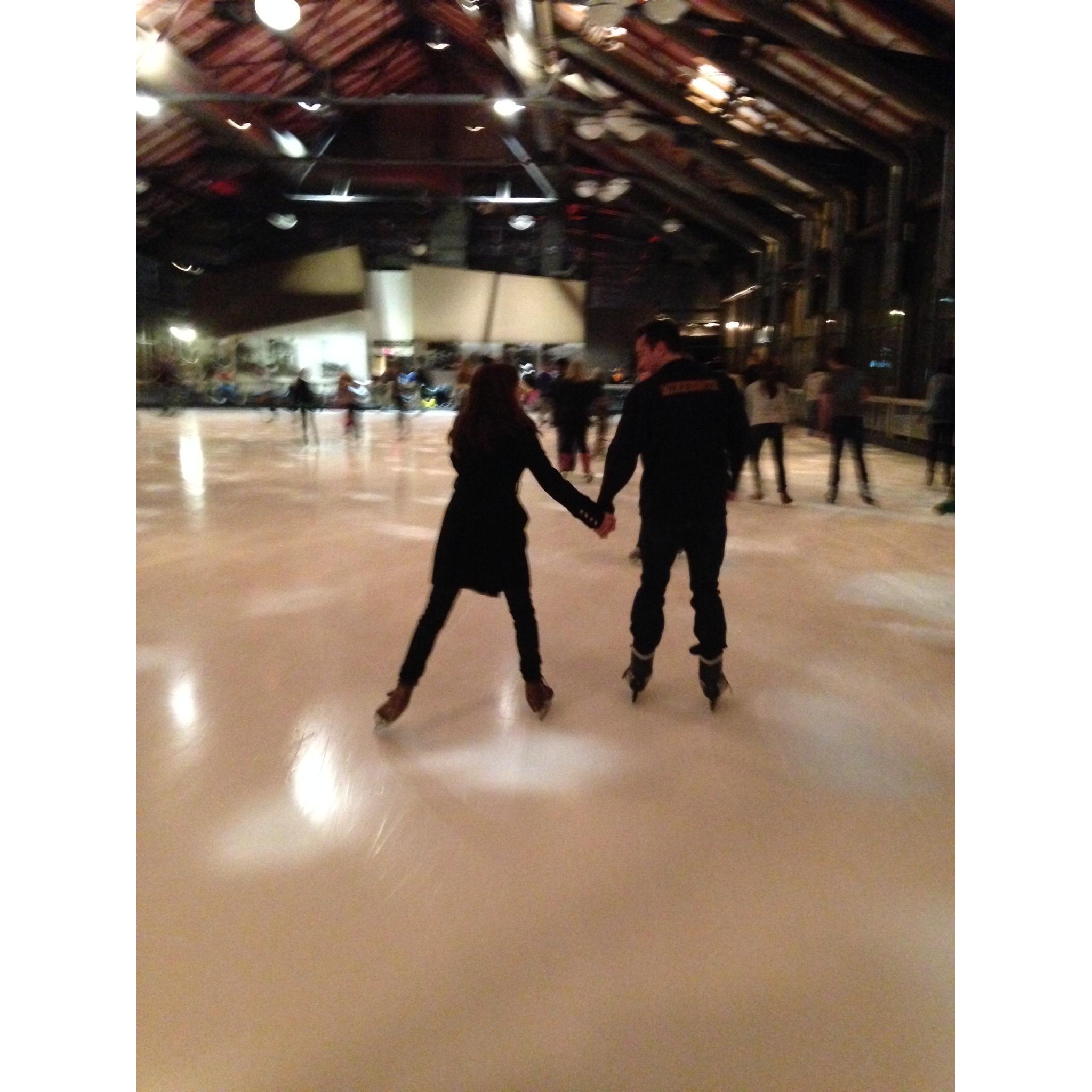 One of our very first dates at the old skating rink at the Hotel Renaissance, Minneapolis. FYI Kyle can't ice skate lol