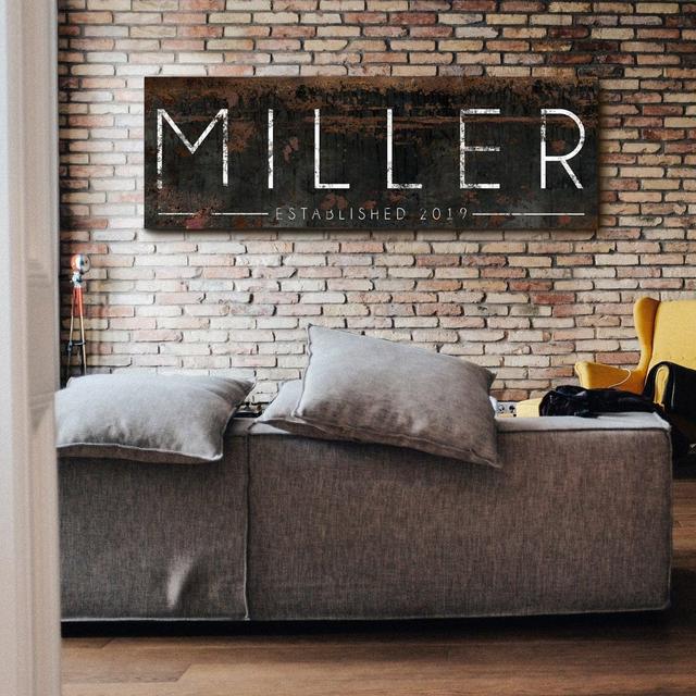 Family Name Sign Last Name Established Signs Gift for Her Modern Farmhouse Personalized Last Name Sign Modern Name Sign Rustic Canvas Print