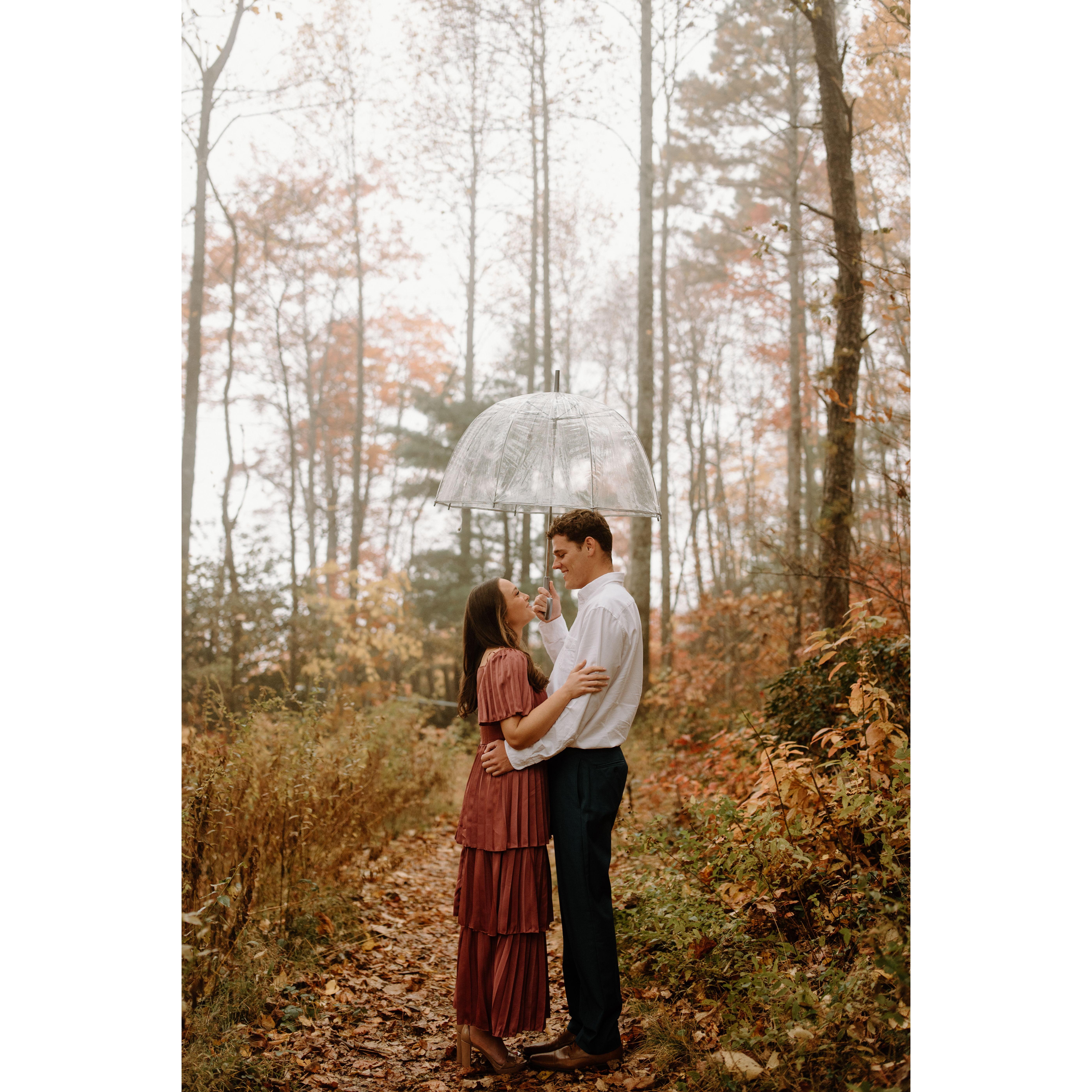 Engagement shoot!!! Fun fact: they were so excited for the pretty weather and mountain view... it ended up rainy and foggy with no view but we are still obsessed! Pics: Catherine Turner Photography