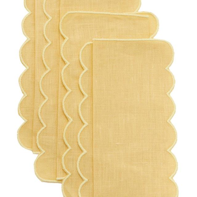 Set-Of-Four Linen Cocktail Napkins