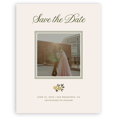 Cream, Yellow Wedding Digital Save the Date - Cassie Photo