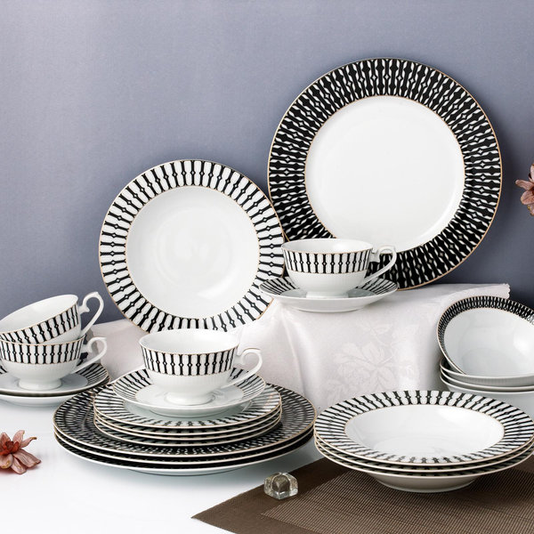 Lorenzo Import, Lorren Home Trends 24-Piece Fiesta Dinnerware Set