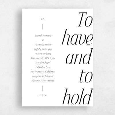 White Wedding Invitation - Mycenae Classic