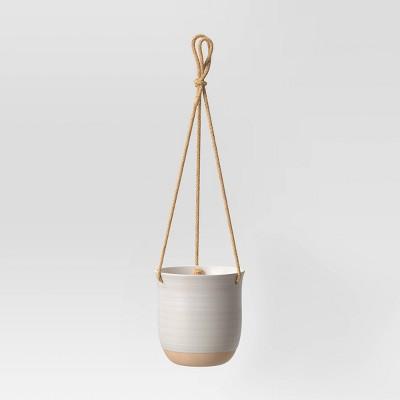 Stoneware Matte Speckle Glaze With Exposed Clay Planter White - Smith & Hawken™