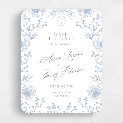 Blue Rounded Wedding Save the Date - Gavina Classic