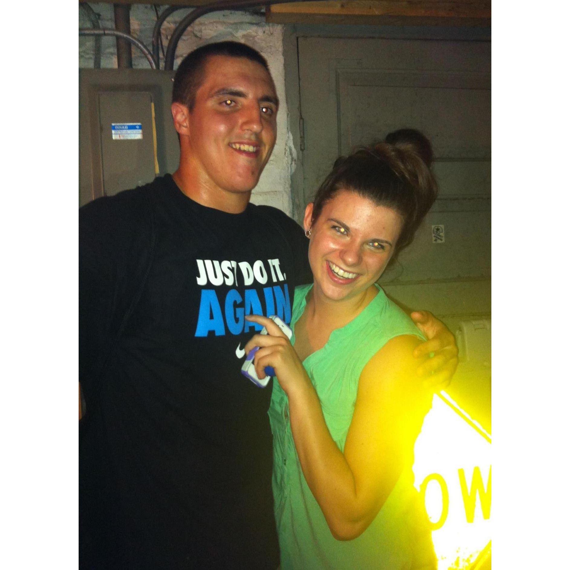 The picture from 2012. The first night they met in person!