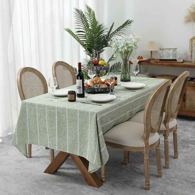 Chassic 54 x 72 inches Farmhouse Style Linen tablecloths, Wrinkle Resistant Washable Dining Room Table Cloths for Small Rectangle Tables - Sage Green