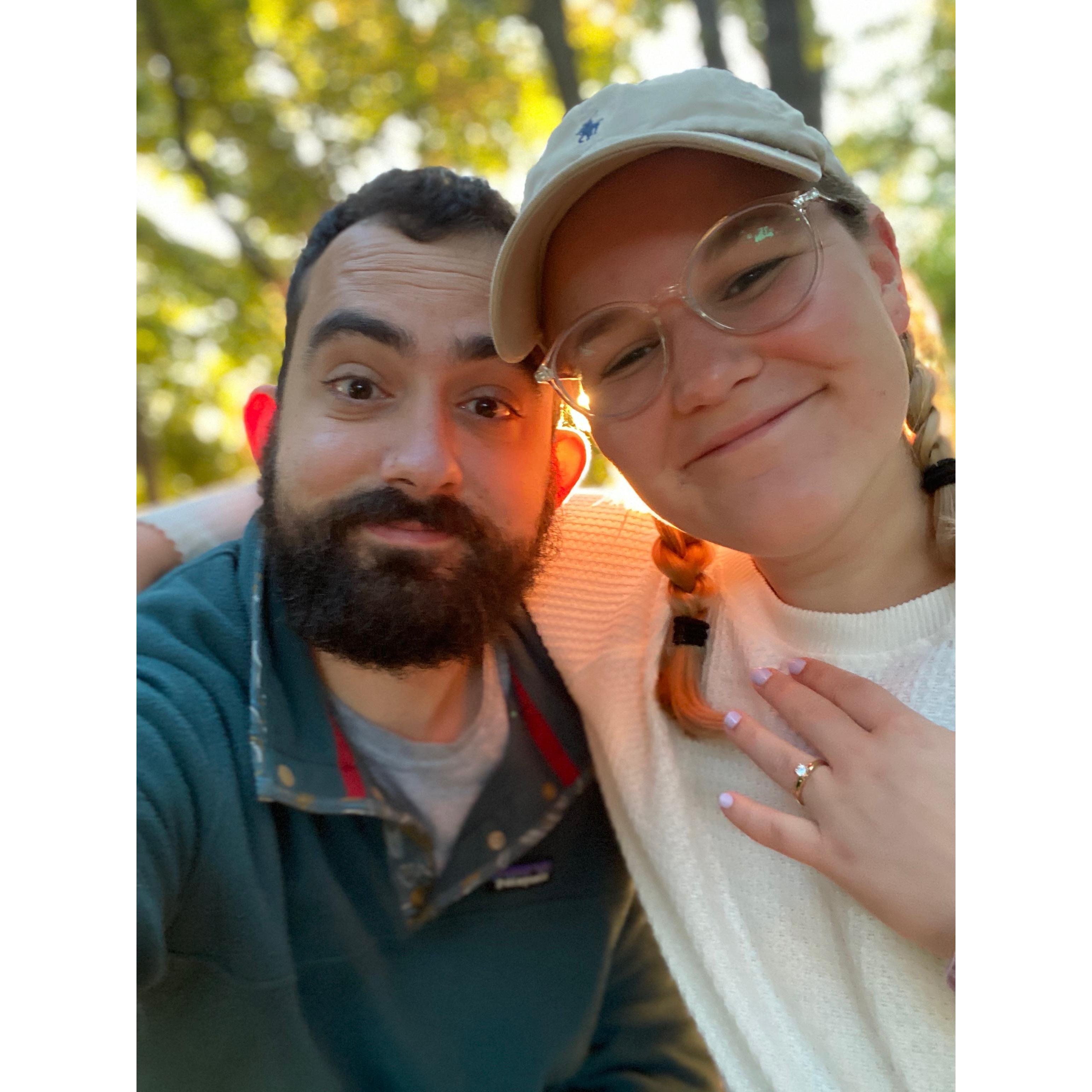 The morning we got engaged at Lake Erie!