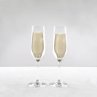 Hers & Hers Engraved Forte Champagne Flutes
