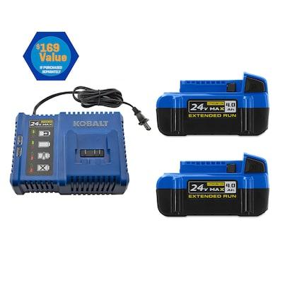 Kobalt 24-Volt 2-Pack 4 Amp-Hour; Lithium Power Tool Battery Kit (Charger Included)