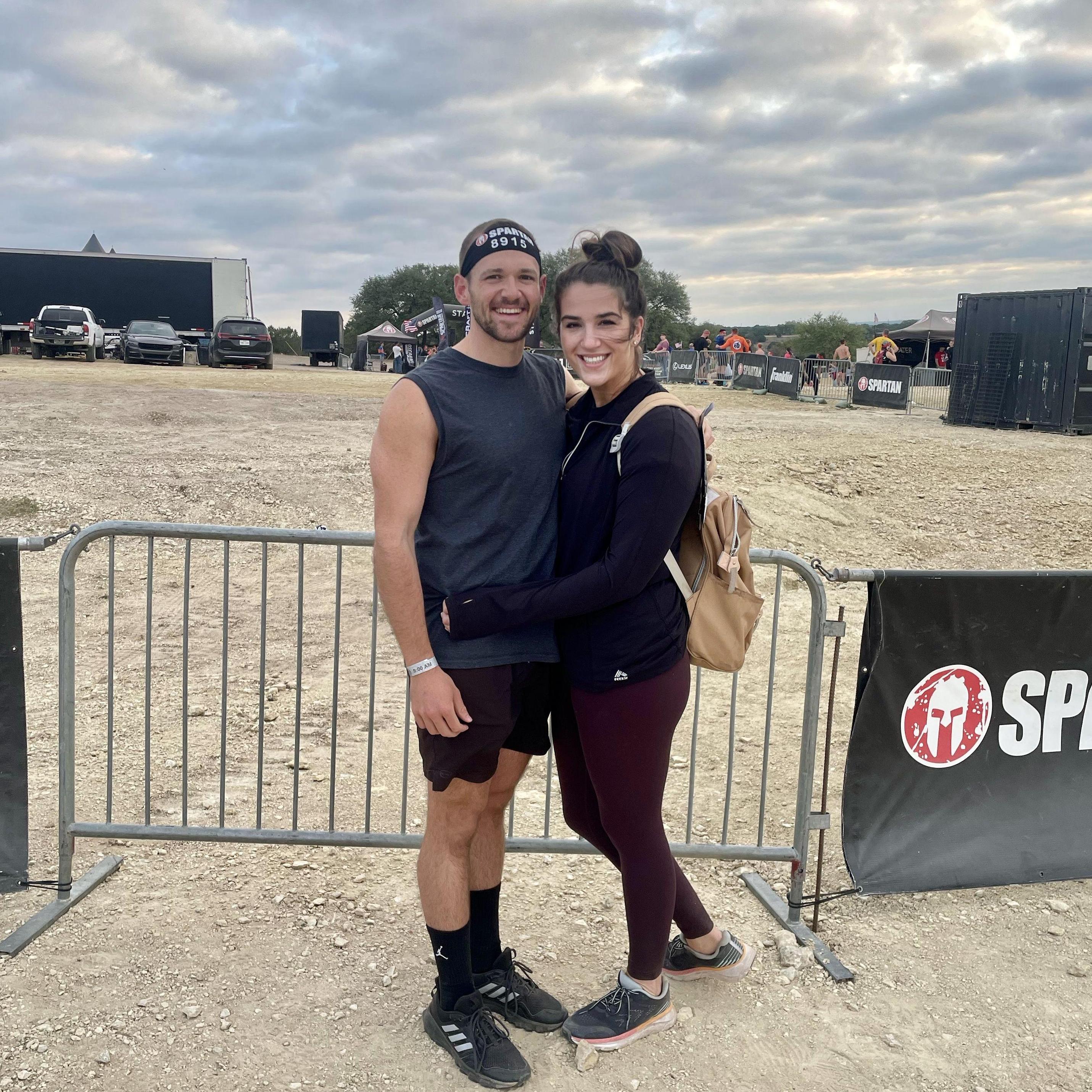 Cheering Phil on at the Spartan race!