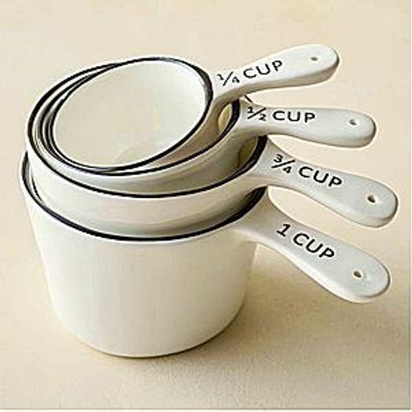 Magnolia Black Rim Ceramic Measuring Cups