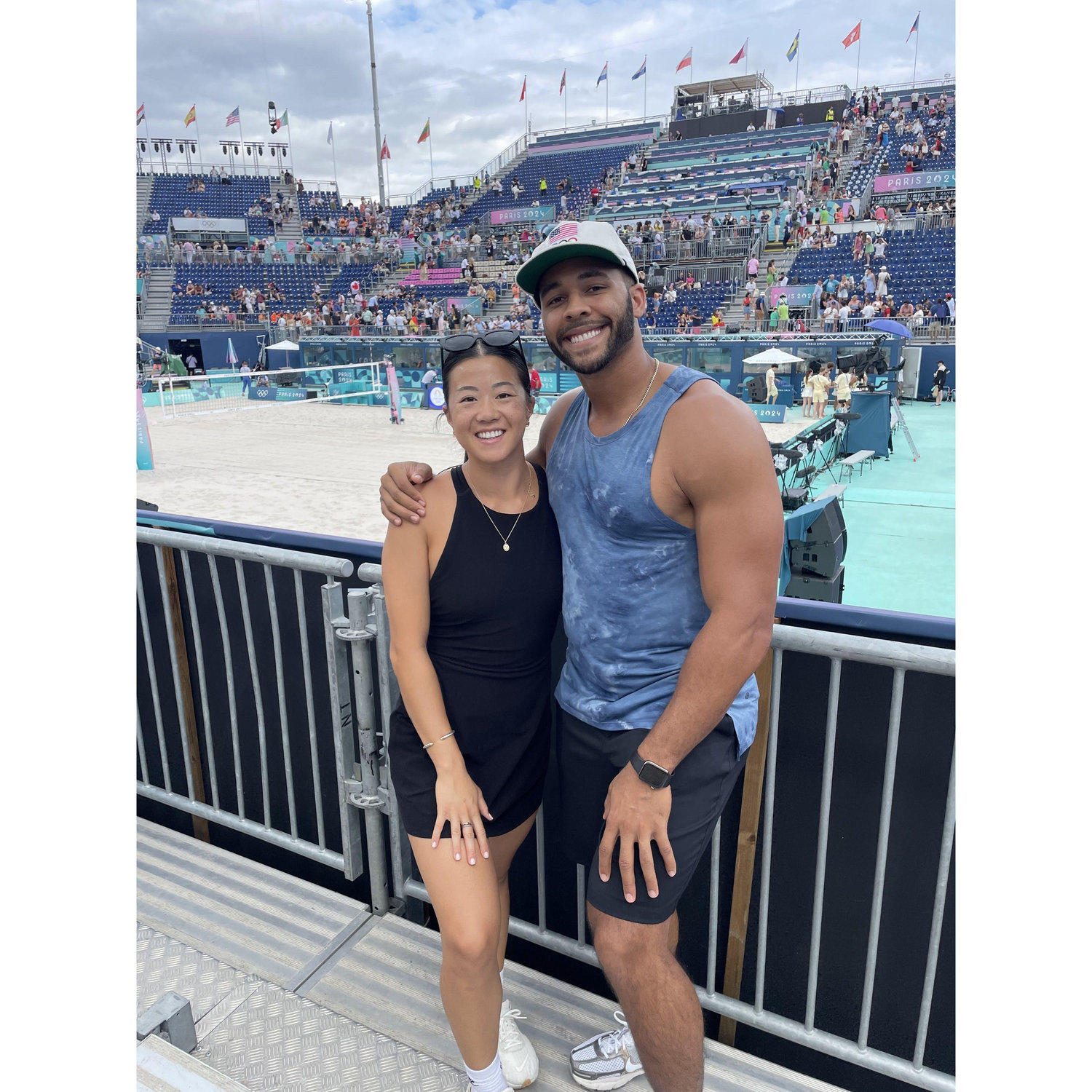 At the Paris Olympics, watching Haley's favorite sport, Beach Volleyball!