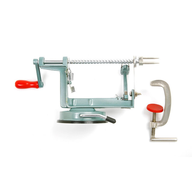 Norpro Apple-Master Parer, Slicer & Corer With Vacuum Base and Clamp for Rough Surfaces, Gray