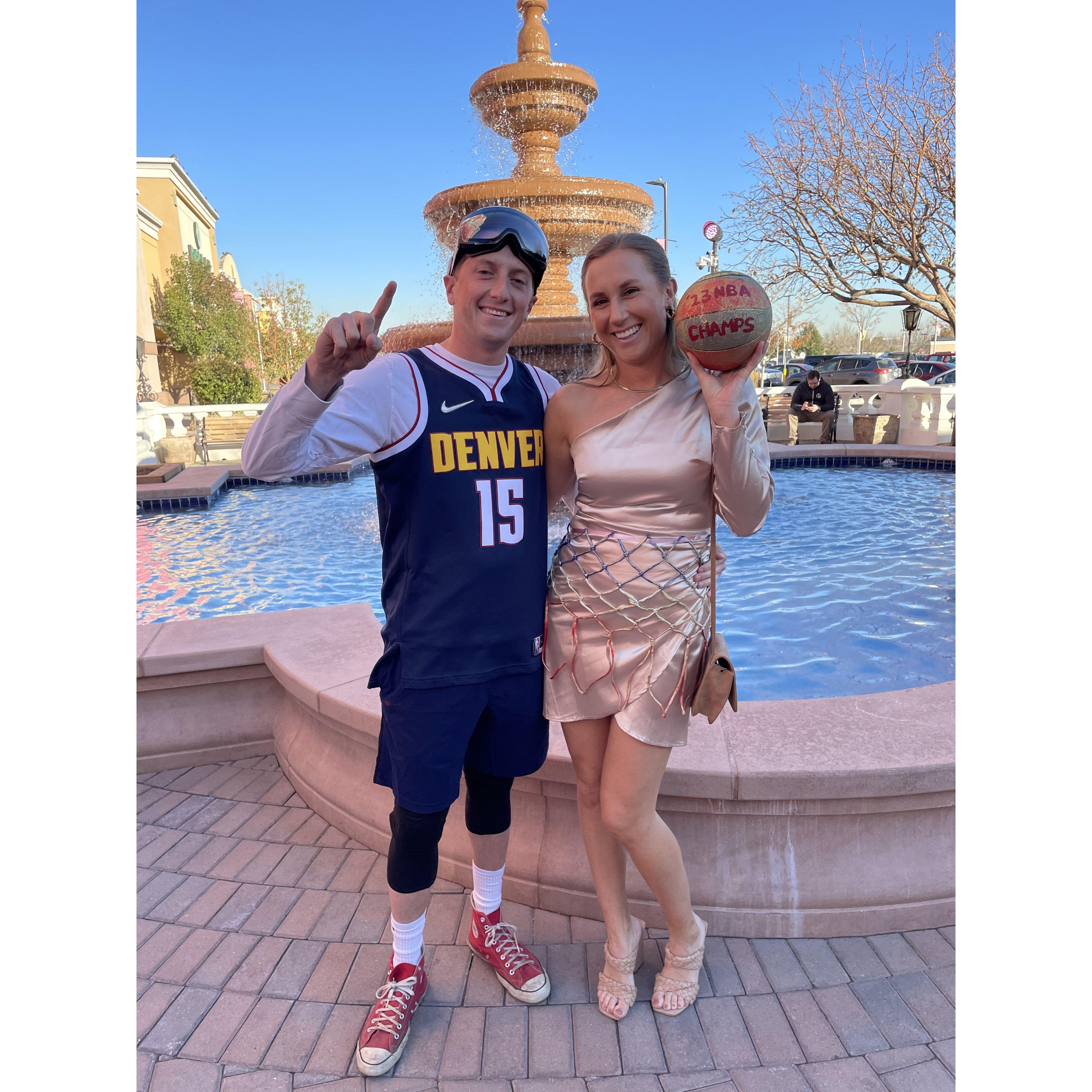 Fall '23 Halloween night dressed up as Nuggets Champions at Casa Bonita