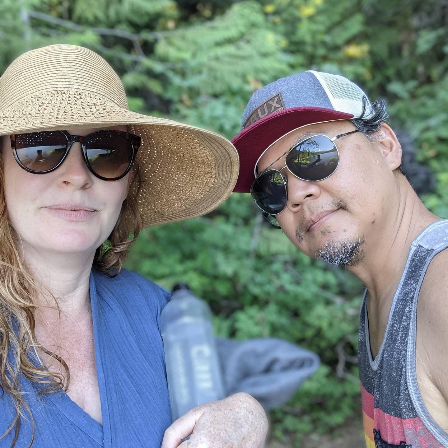After a summer swim in Trillium Lake on Mt. Hood.