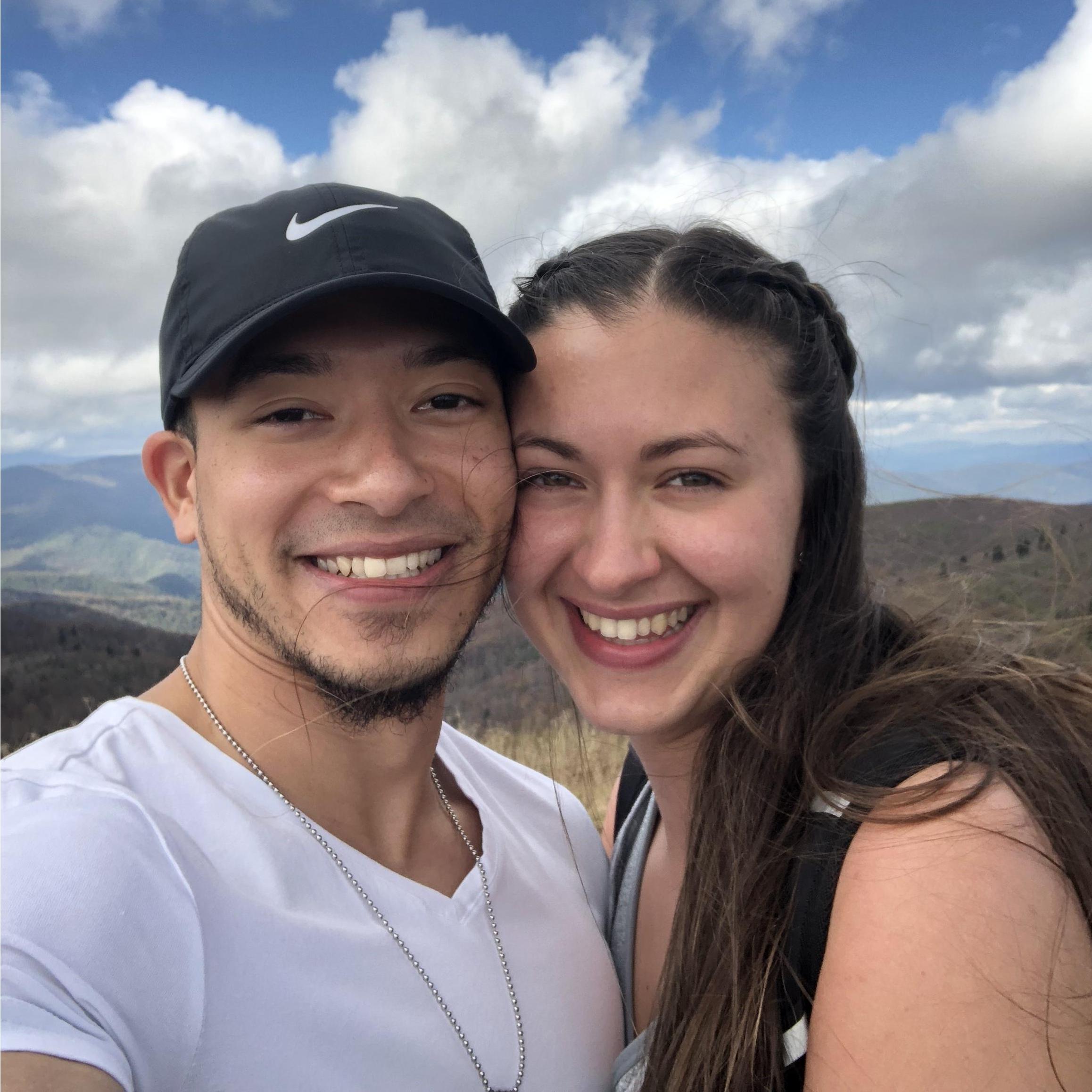 Oct. 15, 2017: One of our first dates, we went for a hike and had a picnic!