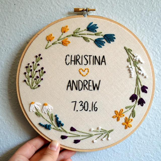 Wedding Embroidery Hoop - Custom with...