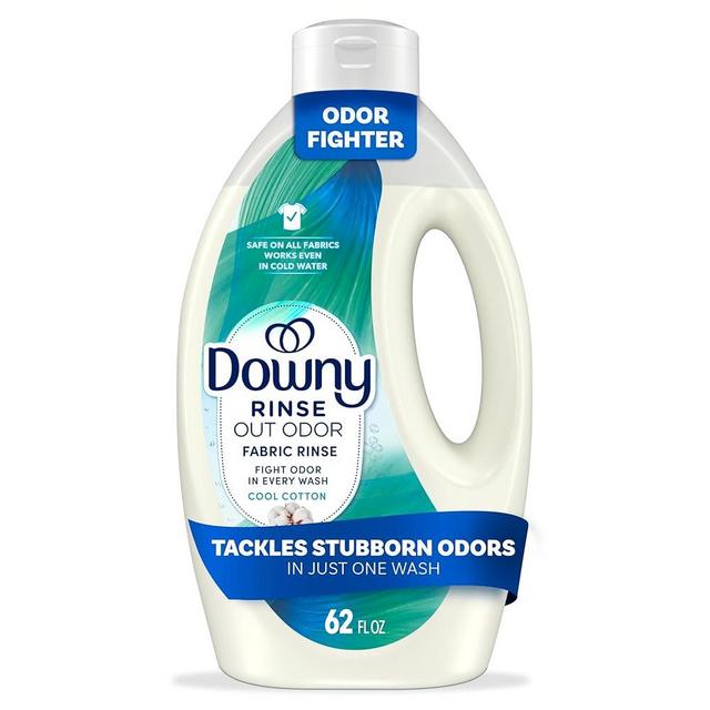 Downy Rinse Laundry Odor Remover, Cool Cotton Scent, 62 fl oz, Fabric Softener and Laundry Odor Removal Rinse, Fights Odors at the source, HE Compatible