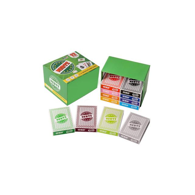 GSE 12-Deck Nertz Card Game, Multi-colored Standard 3.5"x2.5" Wide Playing Cards, Competitive Multiplayer Solitaire Game