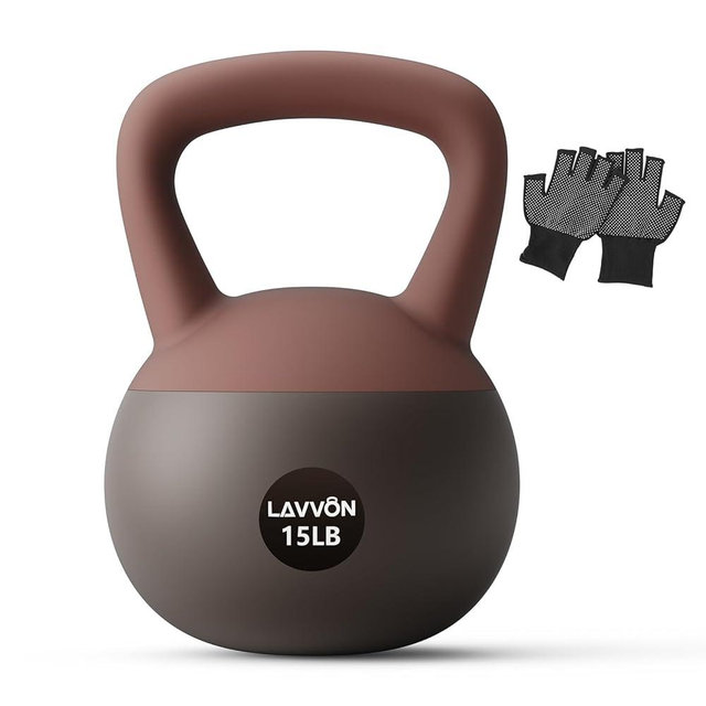 Soft Kettlebell - Cushioned Impact-Resistant Base and Anti-Slip, Kettle bell Anti-Slip Grip Weight for Home Workouts, Safe Strength Training Kettlebells Sets for Women & Men, With Non-slip Gloves