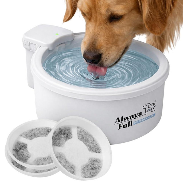 Always Full® 9” Dog Water Bowl with Wall Unit, Self Refilling Clean Filtered Water System, App Enabled Smart Hydration Tracking, Automatic Water Bowl for Dogs and Cats