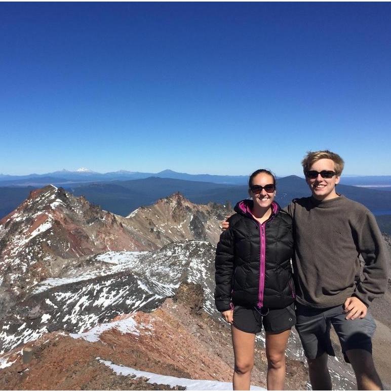 At the top of South Sister in Oregon