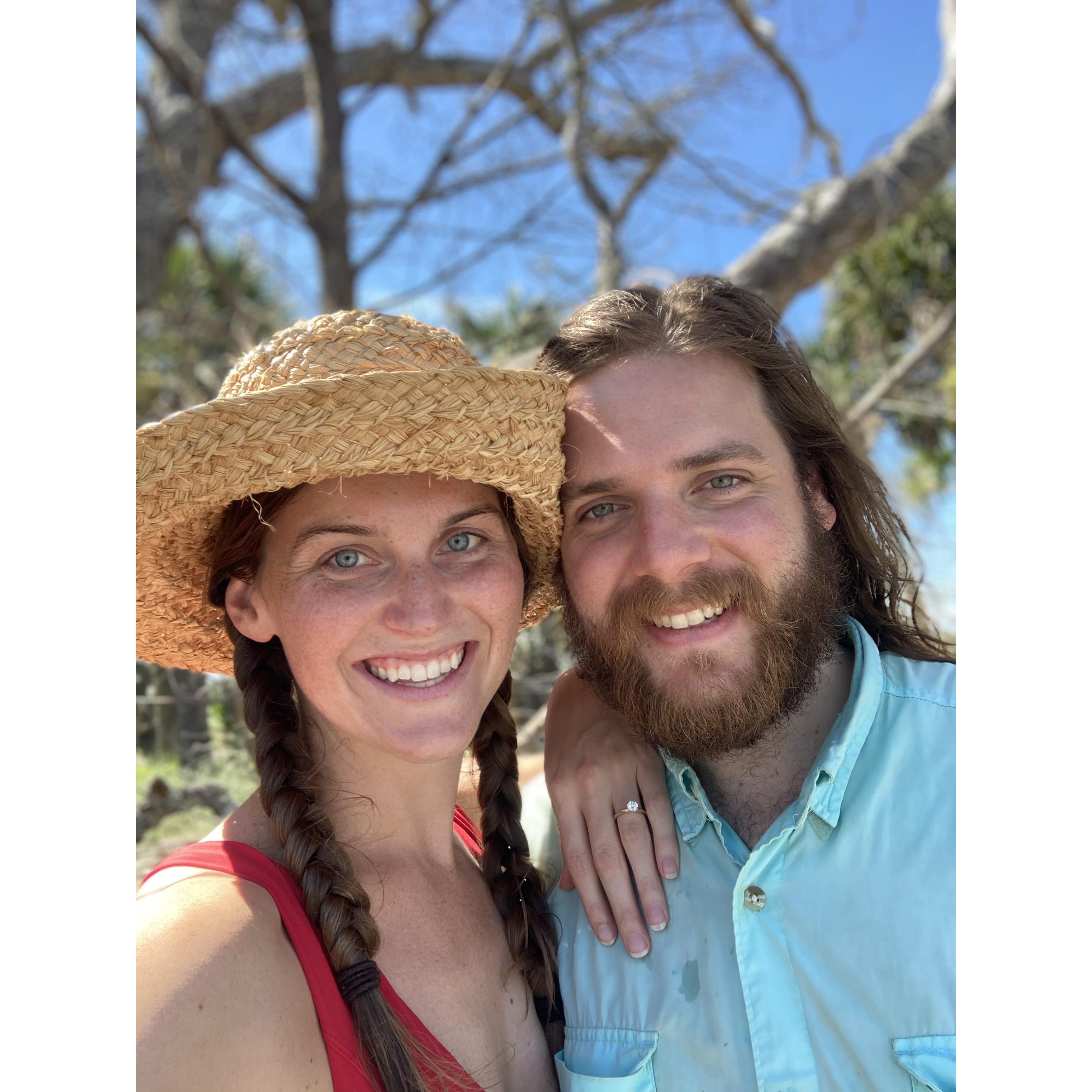 Right after we got engaged while playing bocce on Botany Bay